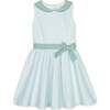 Organic Peter Pan Collar Seersucker Dress, Mint Seersucker - Dresses - 1 - thumbnail