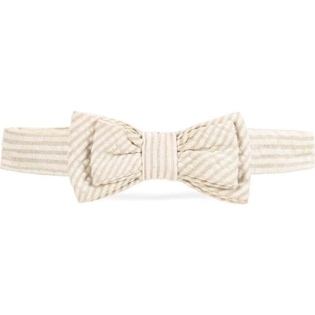 Classic Seersucker Bow Tie, Tonal Tan Seersucker - Bowties & Ties - 1