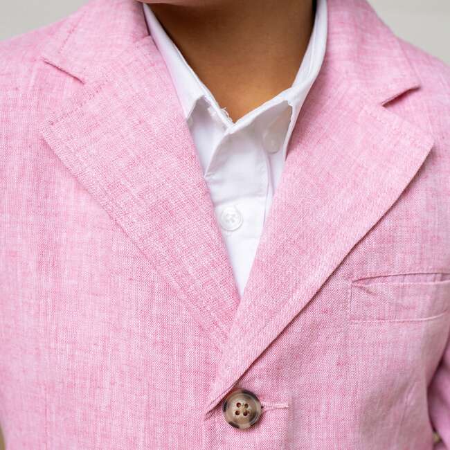 Linen Suit Jacket, Rose Linen - Blazers & Sport Coats - 4