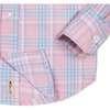 Organic Stretch Poplin Long Sleeve Button Down Shirt, Pink Petal Plaid - Button Downs - 2