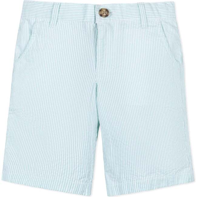 Organic Seersucker Short, Mint Seersucker - Shorts - 1
