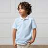 Organic Short Sleeve Knit Pique Polo Shirt, Robin's Egg Blue - Polo Shirts - 3