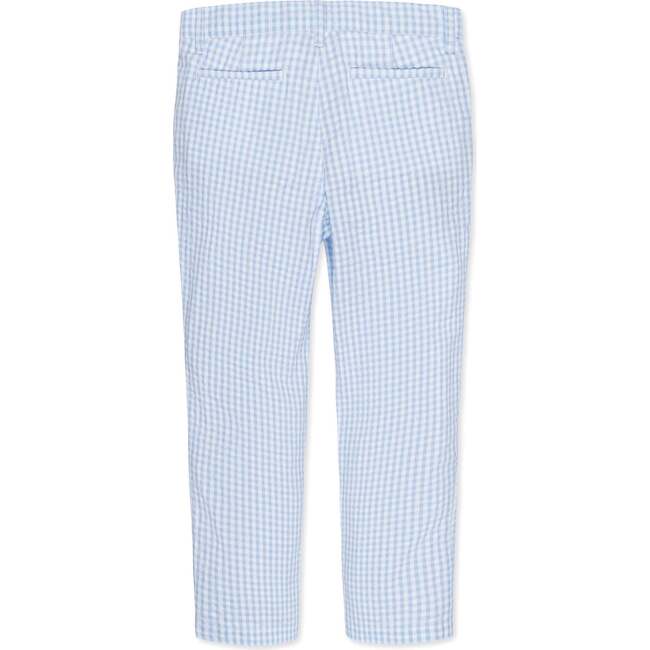 Organic Seersucker Suit Pant, Classic Blue Gingham - Pants - 2