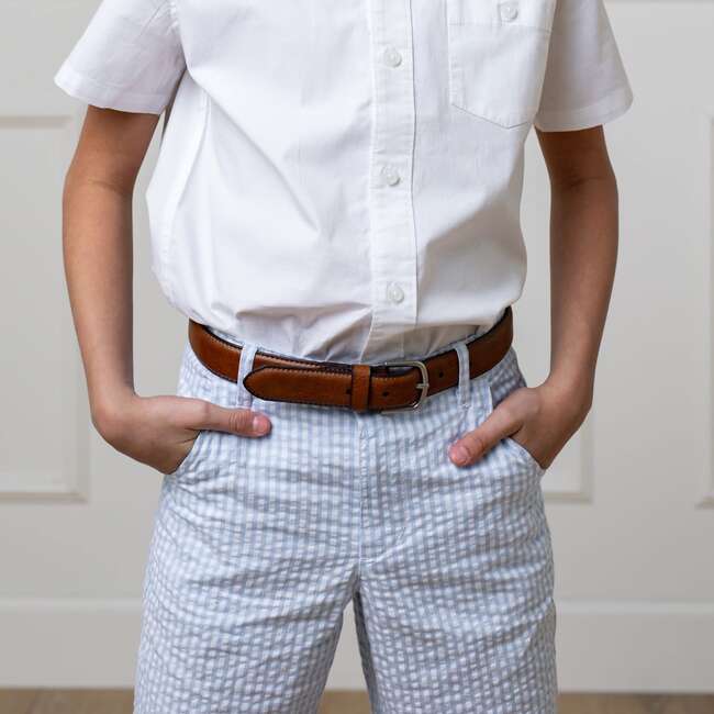 Organic Seersucker Short, Classic Blue Gingham - Shorts - 4