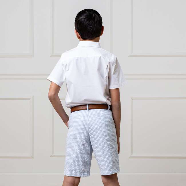 Organic Seersucker Short, Classic Blue Gingham - Shorts - 5