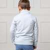 Organic Long Sleeve French Terry Half-Zip Pullover, Light Blue Heather - Sweaters - 5 - thumbnail