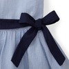 Organic Peter Pan Collar Seersucker Dress, Blue Seersucker - Dresses - 2 - thumbnail