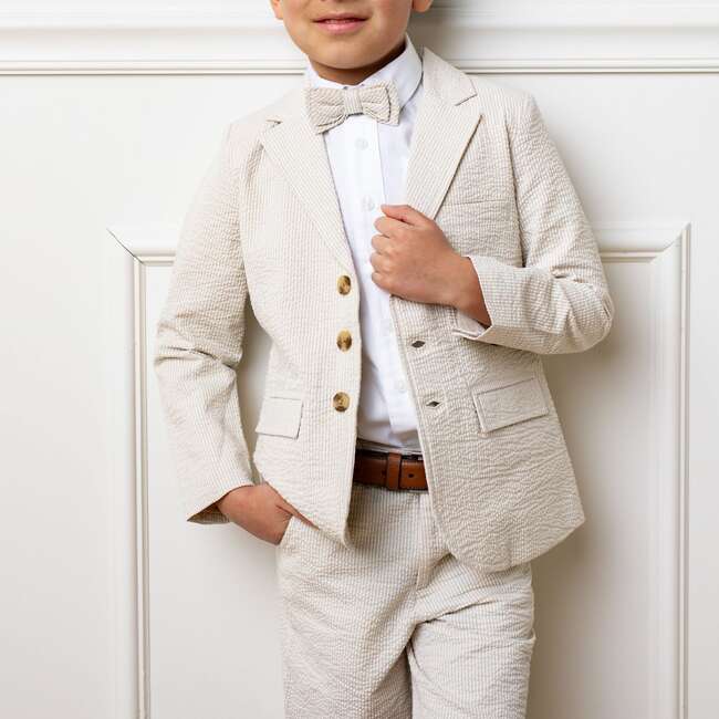 Organic Seersucker Short, Tonal Tan Seersucker - Shorts - 4