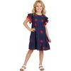 Sophie Girls Tassel Dress Navy Embroidery, Pink - Dresses - 2