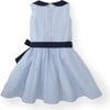Organic Peter Pan Collar Seersucker Dress, Blue Seersucker - Dresses - 3 - thumbnail