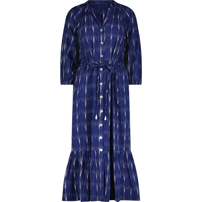 Juliette Women's shirtdress Indigo Blue Ikat, Indigo