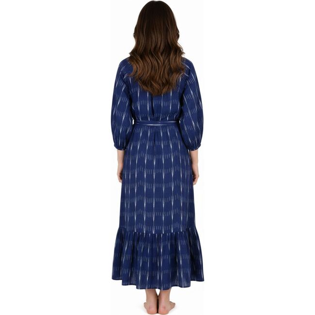 Juliette Women's shirtdress Indigo Blue Ikat, Indigo - Dresses - 3