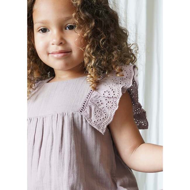 Maliya Muslin Cotton Anglaise Dress Dusty Mauve