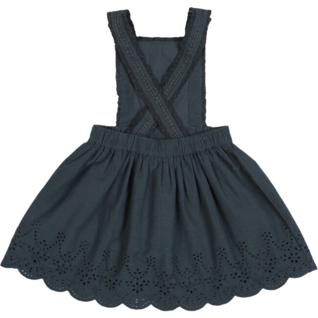 Elea Corduroy Cotton Anglaise Dress Vintage Blue