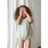 Liva Muslin Cotton Ruffle Embroidered Romper Sage - Rompers - 4 - thumbnail