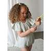 Liva Muslin Cotton Ruffle Embroidered Romper Sage - Rompers - 6 - thumbnail