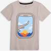Graphic Short Sleeve Tee, Light Grey - T-Shirts - 1 - thumbnail