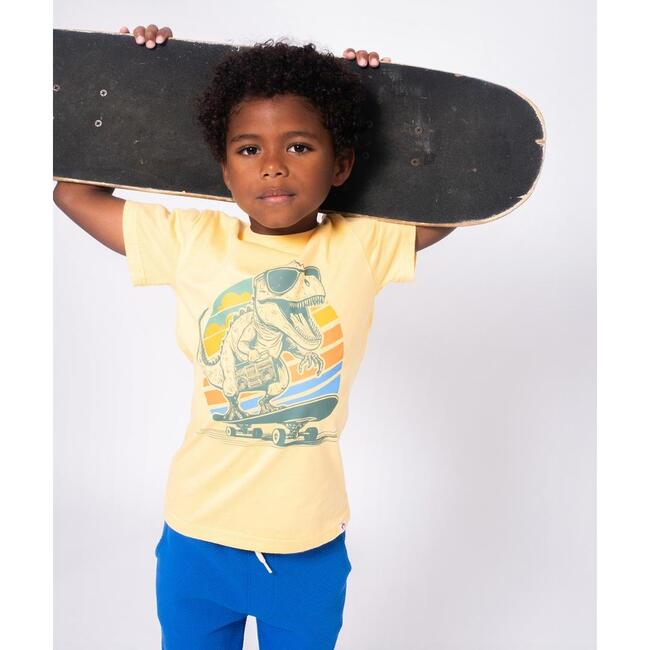 Graphic Short Sleeve Tee, Pale Yellow - T-Shirts - 3