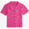 Girls Resort Shirt, Fuchsia - Shirts - 1 - thumbnail