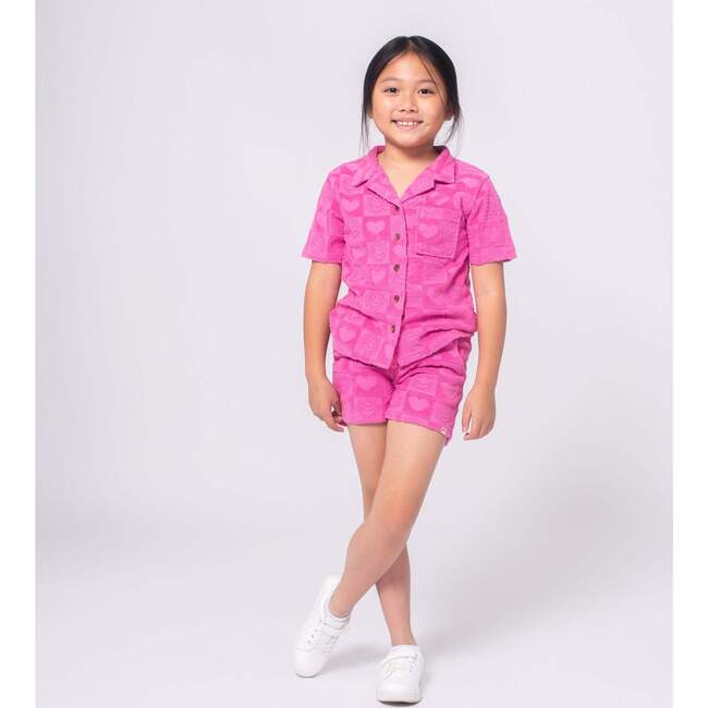 Girls Resort Shirt, Fuchsia