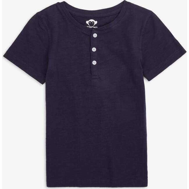 Day Party Henley, Navy Blue - T-Shirts - 1