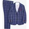 2-Pc Stretchy Mod Suit, Indigo Glen Plaid - Suits & Separates - 1 - thumbnail