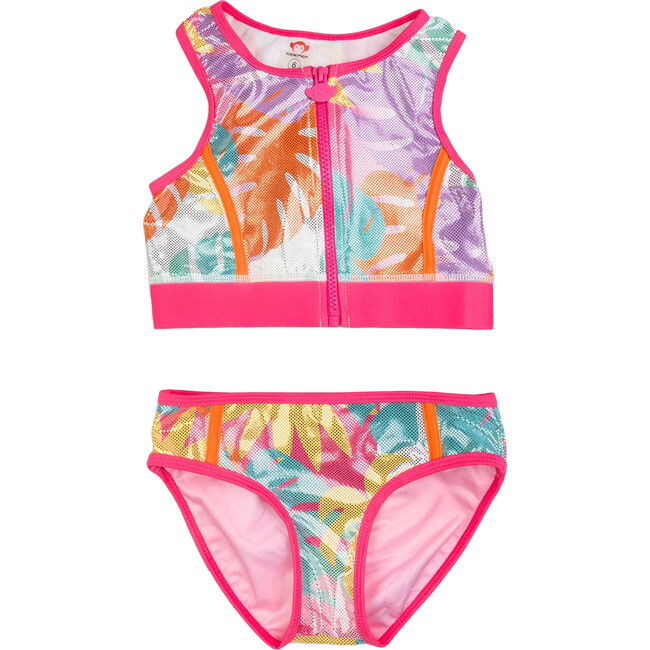 Sophie Zipper Sleeveless Bikini Set, Palm Beach