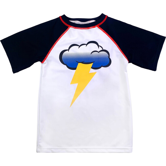 Raglan Short Sleeve Rash Guard, Storm Cloud