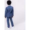 2-Pc Stretchy Mod Suit, Indigo Glen Plaid - Suits & Separates - 3
