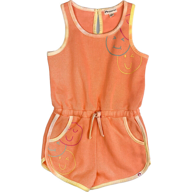Olivia Sleeveless Drawstring Waist Romper, Apricot