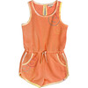 Olivia Sleeveless Drawstring Waist Romper, Apricot - Rompers - 1 - thumbnail