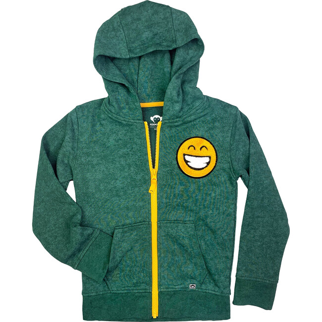 Strivers Contrast Zipper Hoodie, Dark Green
