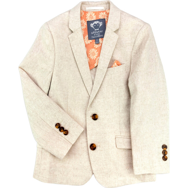 Sports Single-Breasted Notch Lapel Jacket, Papyrus