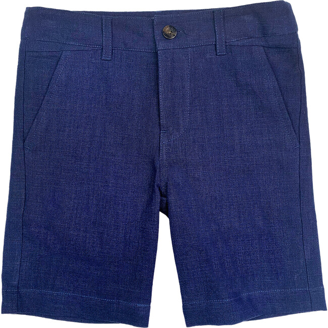 Flat-Front Trouser Short, Dark Navy