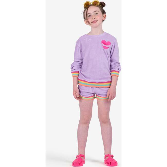 Lori Bright Striped Trim Shorts, Sweet Lavender