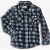 Snow Fleece Shirt, Grey/Black Check - Shirts - 1 - thumbnail