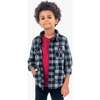 Snow Fleece Shirt, Grey/Black Check - Shirts - 2