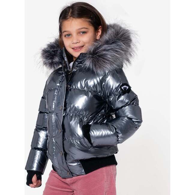 Kyla Puffer Coat, Gunmetal