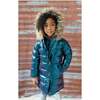 Sparkle Long Down Coat, Teal - Coats - 2
