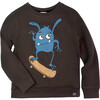 Highland Skate Monster Print Sweatshirt, Pewter - Sweatshirts - 1 - thumbnail
