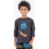 Highland Skate Monster Print Sweatshirt, Pewter - Sweatshirts - 2 - thumbnail