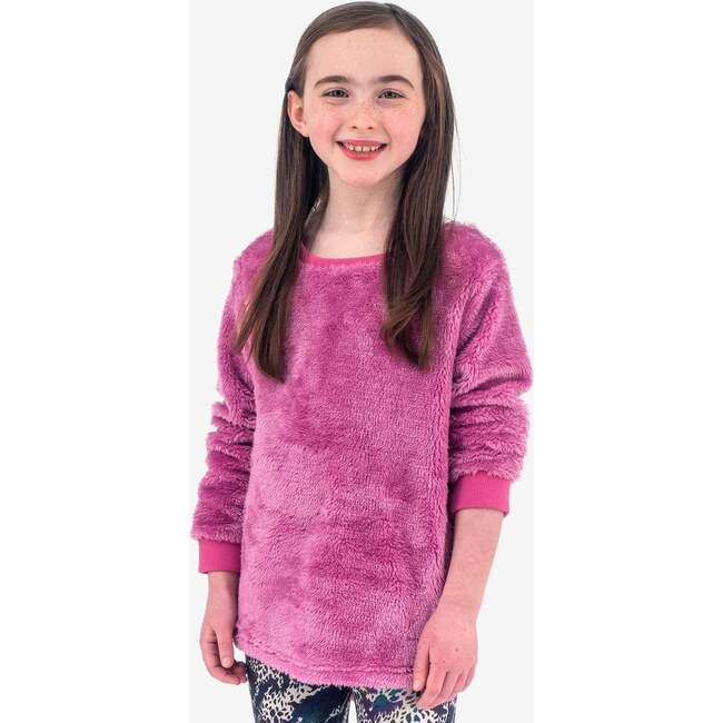 Laurel Crew Neck Long Cuffed Sleeve Top, Rose