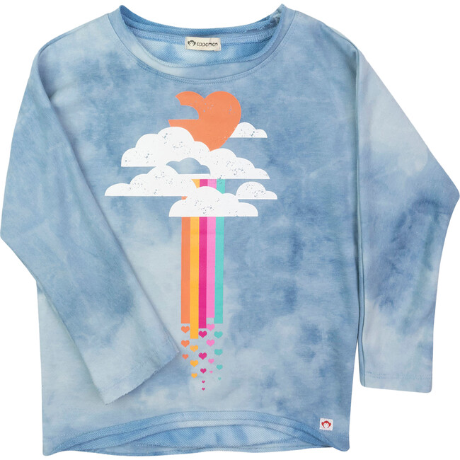 Slouchy Long Sleeve Sweatshirt, Blue Depths