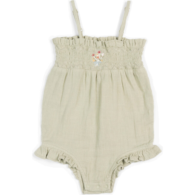 Gabrielle Organic Muslin Cotton Bouquet Onesie Sage