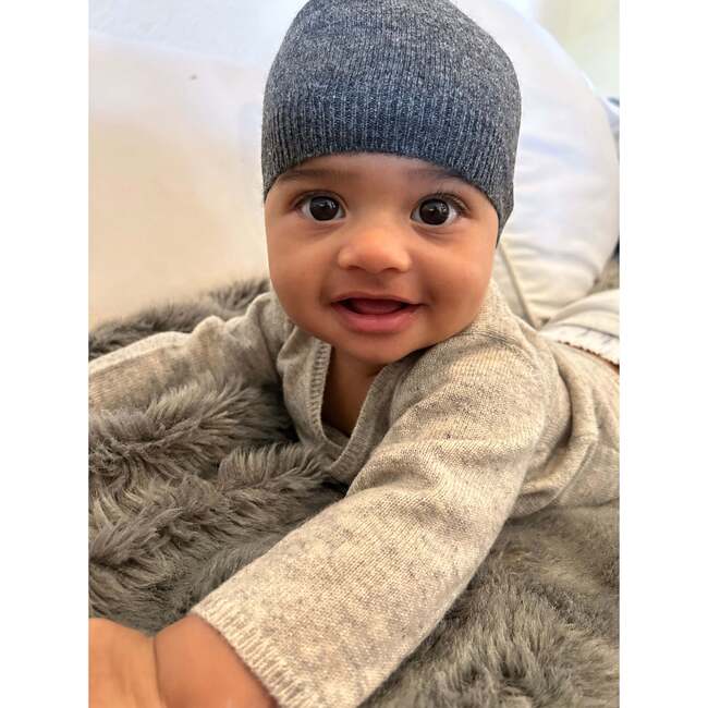 Cashmere & Merino Wool Beanie Dark Gray Melange