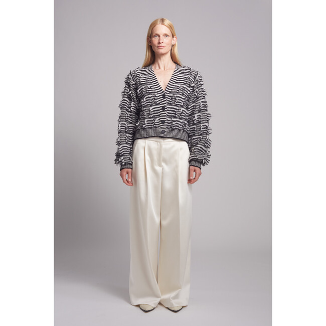 Luella Stripe Cardi, Black/White Stripe - Cardigans - 3