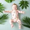 Zippered Romper, Peach - Rompers - 3 - thumbnail