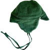 Winter Hat, Hunter Green Herringbone with Tie - Hats - 2 - thumbnail