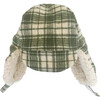 Winter Hat, Olive White Plaid with velcro straps - Hats - 3 - thumbnail