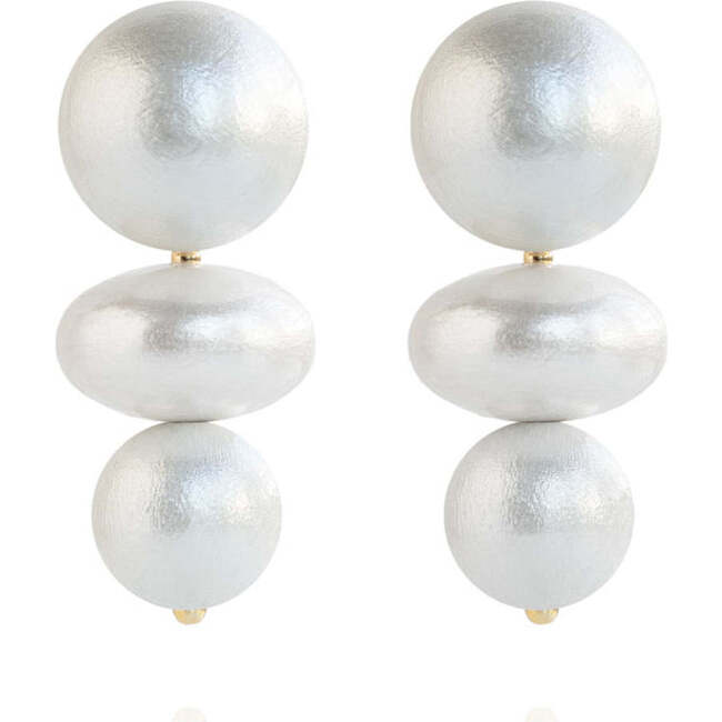 Nola Earrings in White Heron